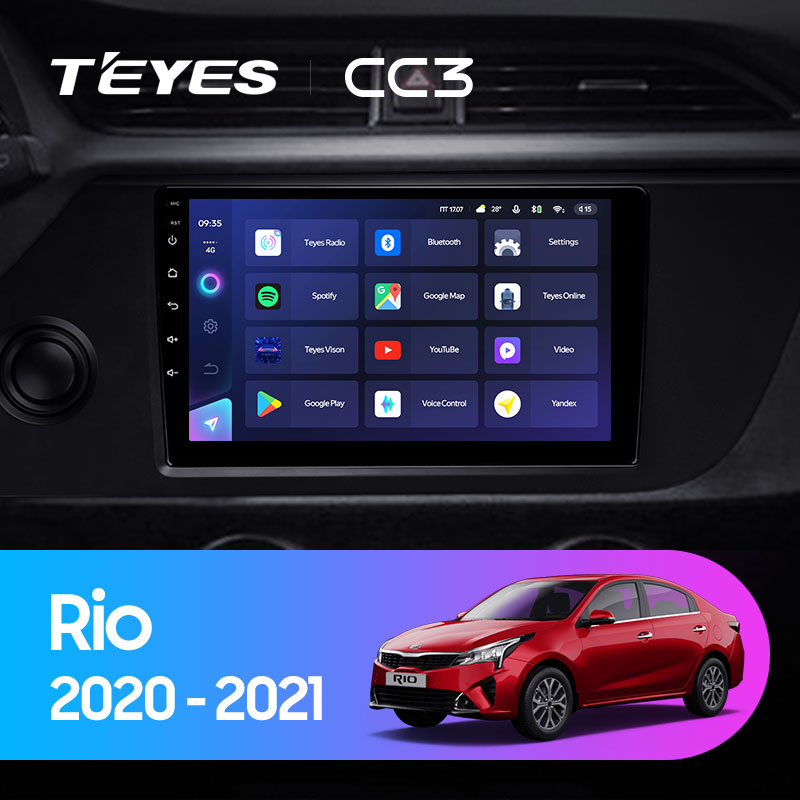 Штатная магнитола Teyes CC3 для KIA Rio 4 FB 2020-2021 на Android 10