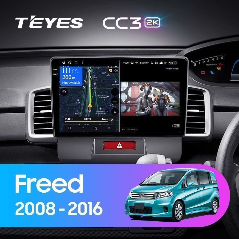 Штатная магнитола Teyes CC3 2K для Honda Freed 1 2008-2016 Right hand driver на Android 10