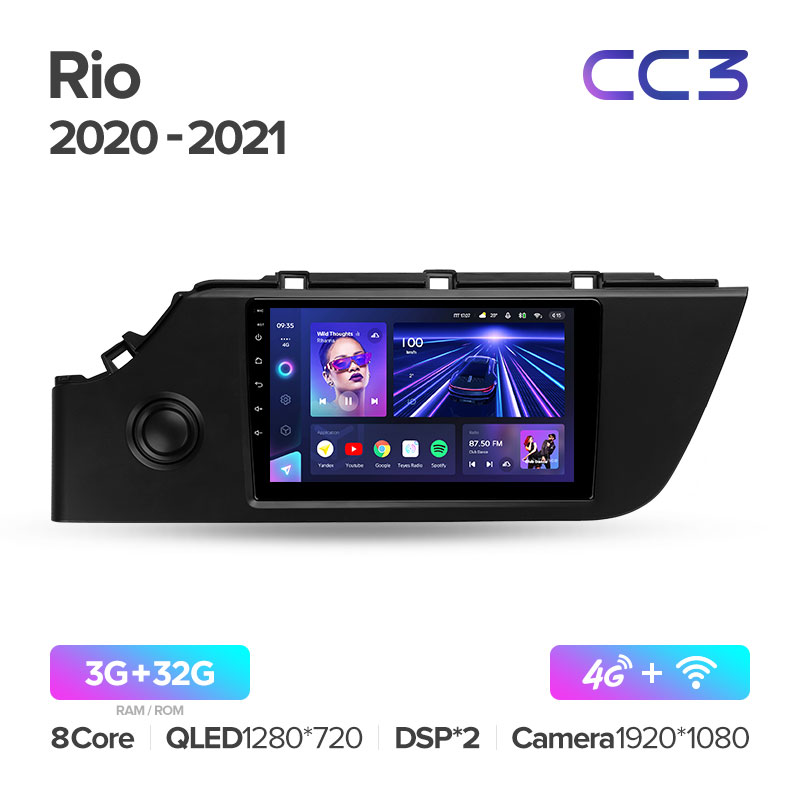 Штатная магнитола Teyes CC3 для KIA Rio 4 FB 2020-2021 на Android 10