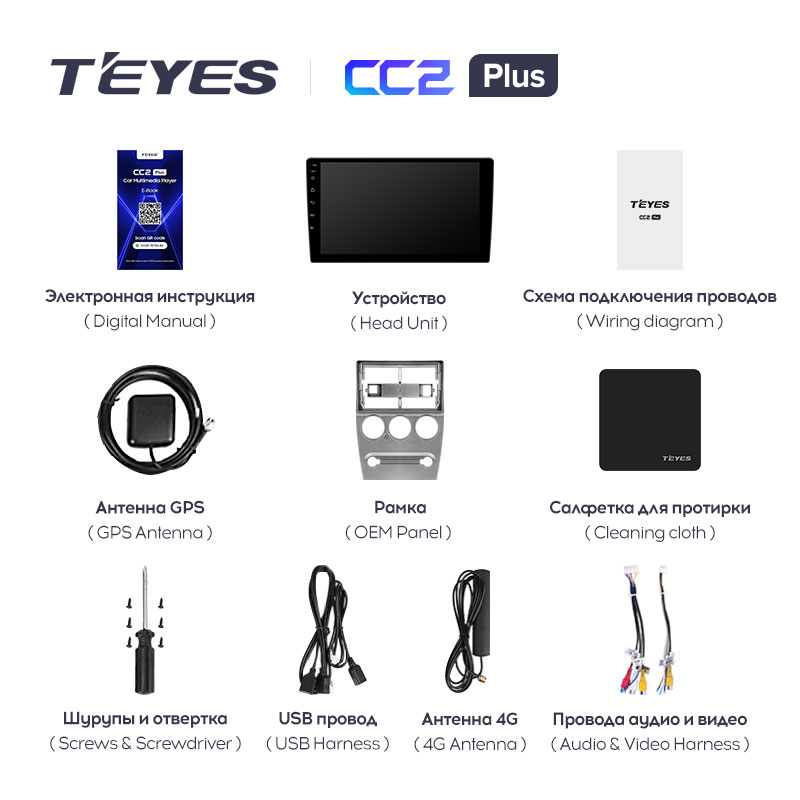 Штатная магнитола Teyes CC2PLUS для Citroen C-Elysee 2008-2013 на Android 10
