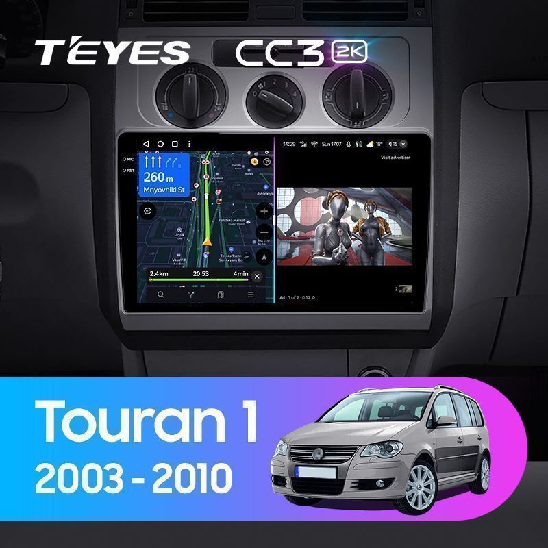 Штатная магнитола Teyes CC3 2K для Volkswagen Touran 1 2003-2010 на Android 10