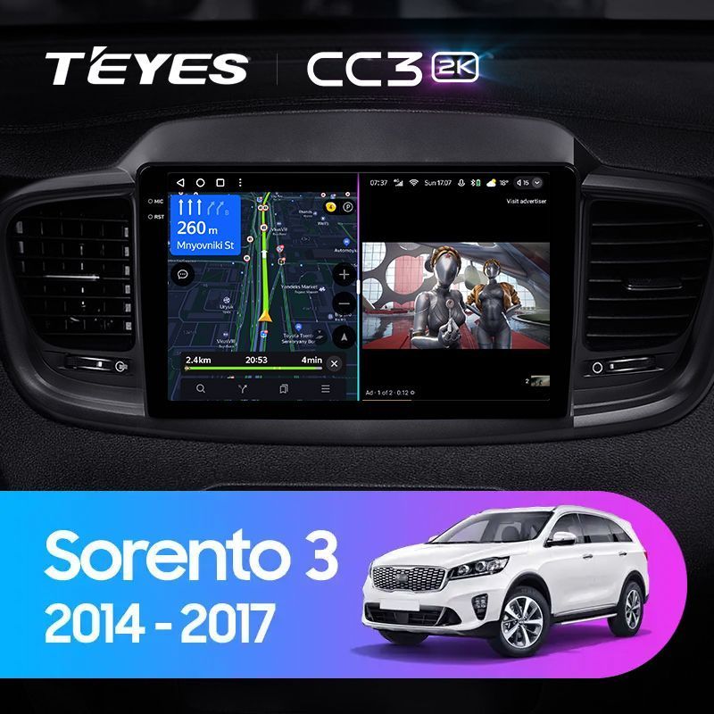 Штатная магнитола Teyes CC3 2K для KIA Sorento 3 2014-2020 Right hand driver на Android 10