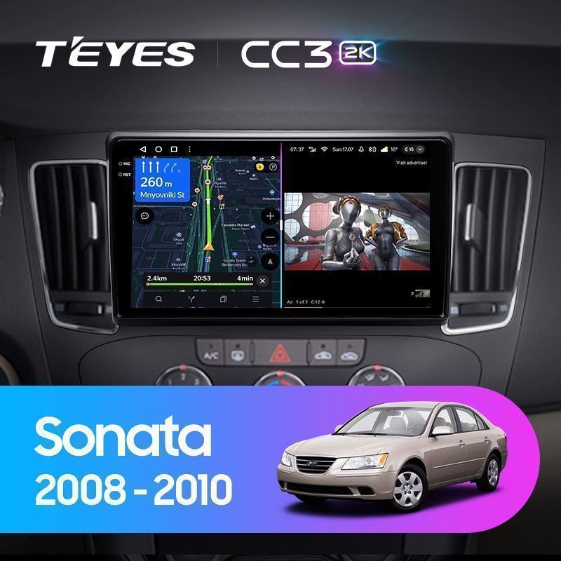 Штатная магнитола Teyes CC3 2K для Hyundai Sonata NF 2008-2010 на Android 10