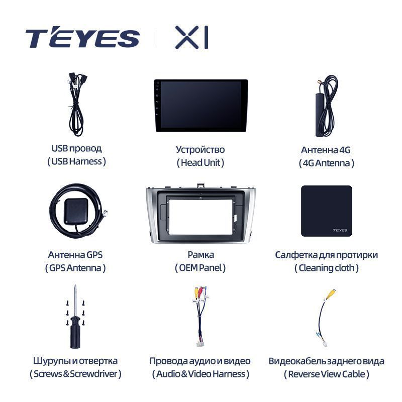 Штатная магнитола Teyes X1 для Toyota Avensis 2011-2015 на Android 10