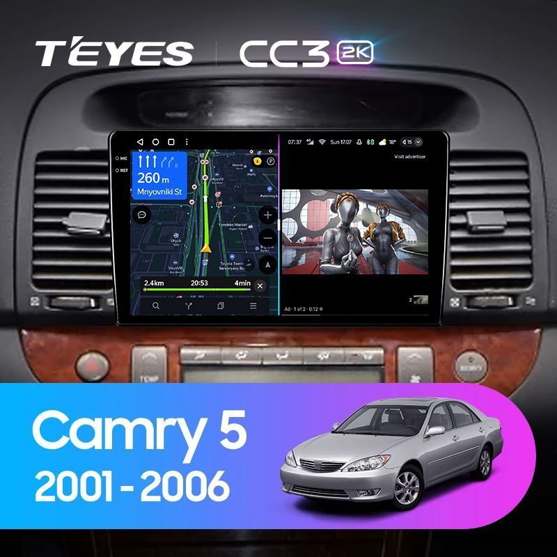 Штатная магнитола Teyes CC3 2K для Toyota Camry 5 XV 30 2001-2006 на Android 10