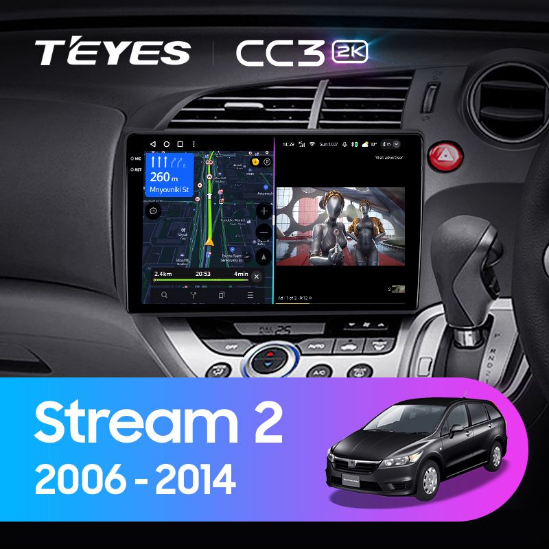Штатная магнитола Teyes CC3 2K для Honda Stream 2 2006-2014 Right hand driver на Android 10