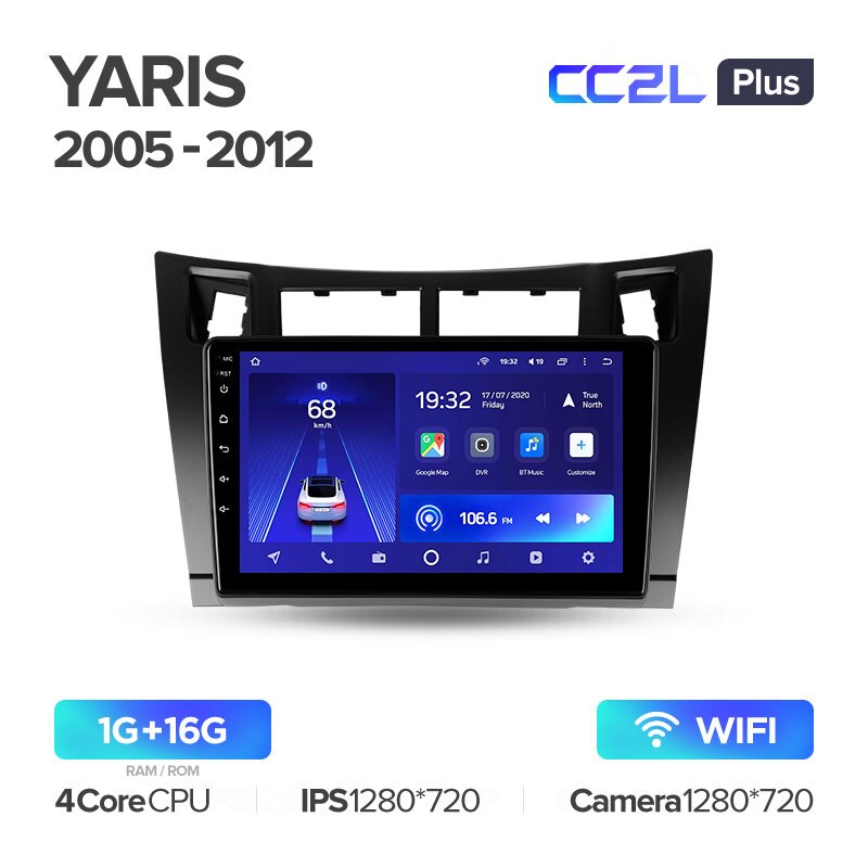 Штатная магнитола Teyes CC2L PLUS для Toyota Yaris XP90 2005-2012 на Android 8.1