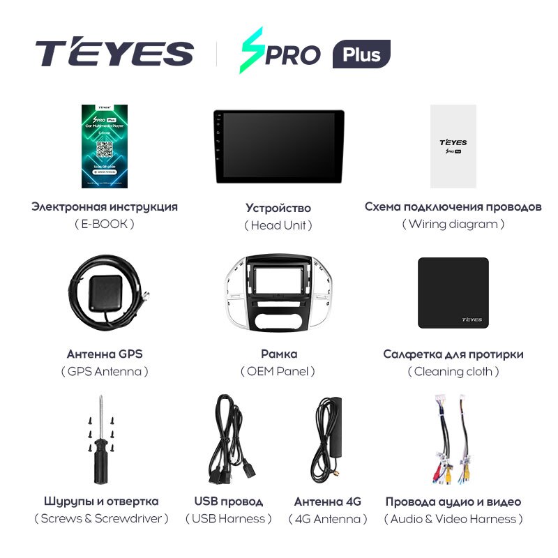 Штатная магнитола Teyes SPRO+ для Mercedes-Benz Vito 3 W447 2014-2020 на Android 10