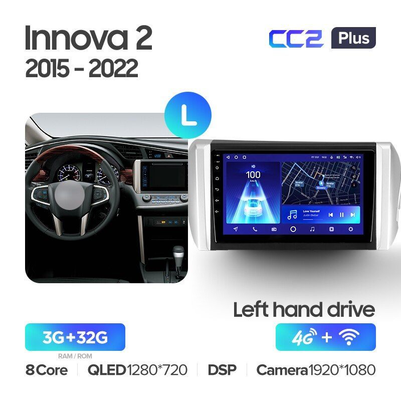 Штатная магнитола Teyes CC2PLUS для Toyota Innova 2 2015-2022 на Android 10